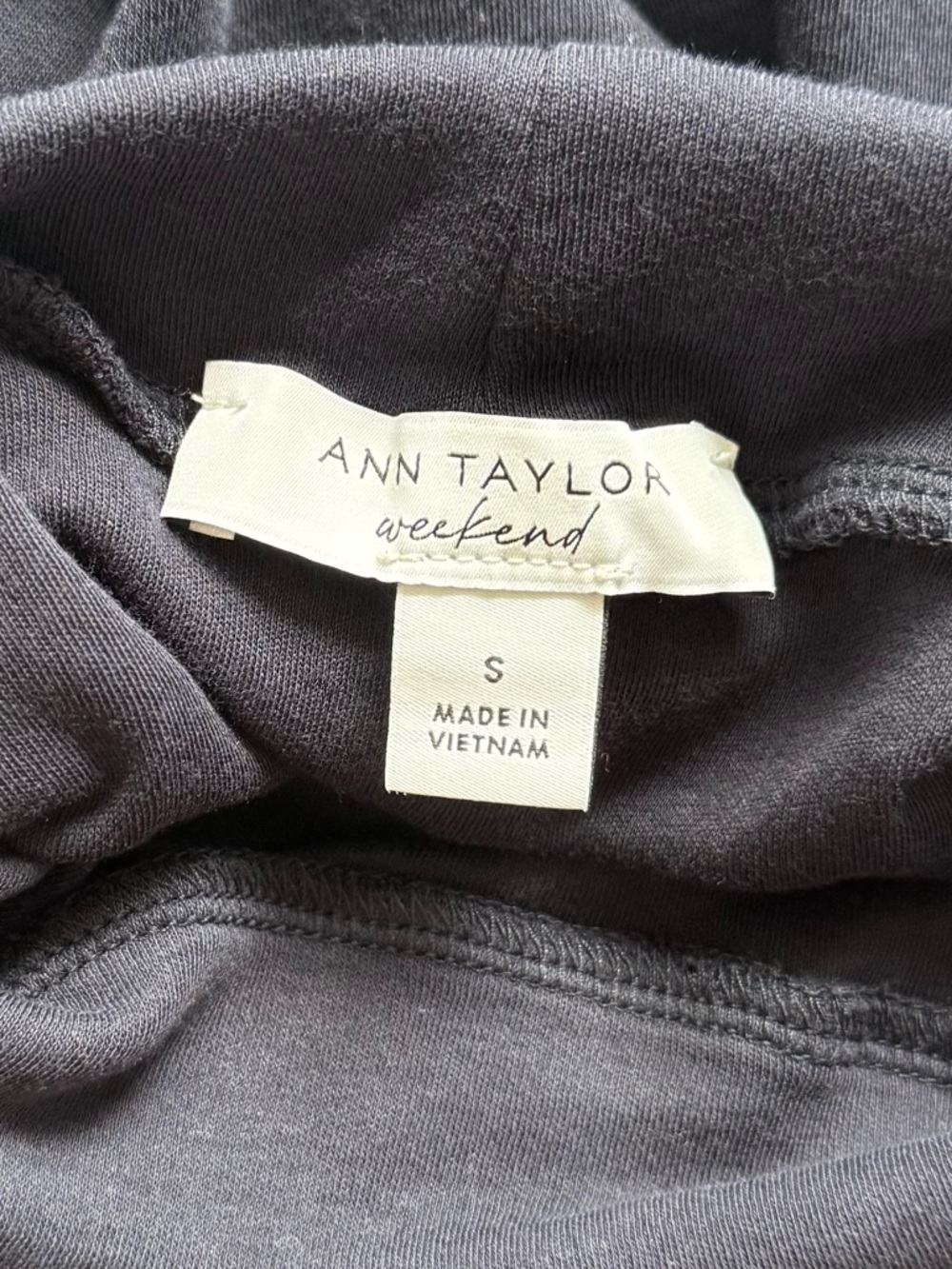 Ann Taylor Weekend Collection Turtleneck Top Navy Night Sky Size S - Picture 6 of 9